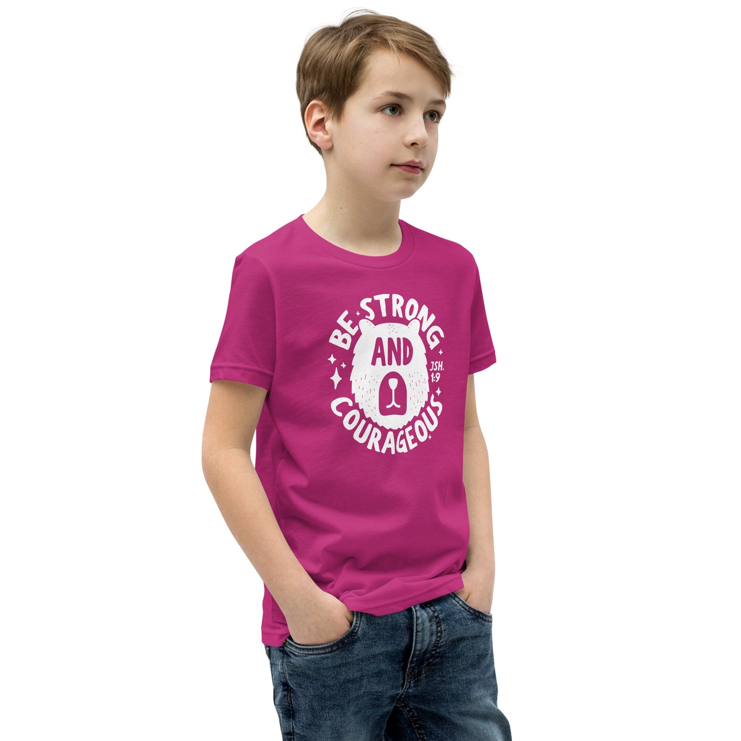 Be Strong & Courageous (W) Youth Short Sleeve T-Shirt