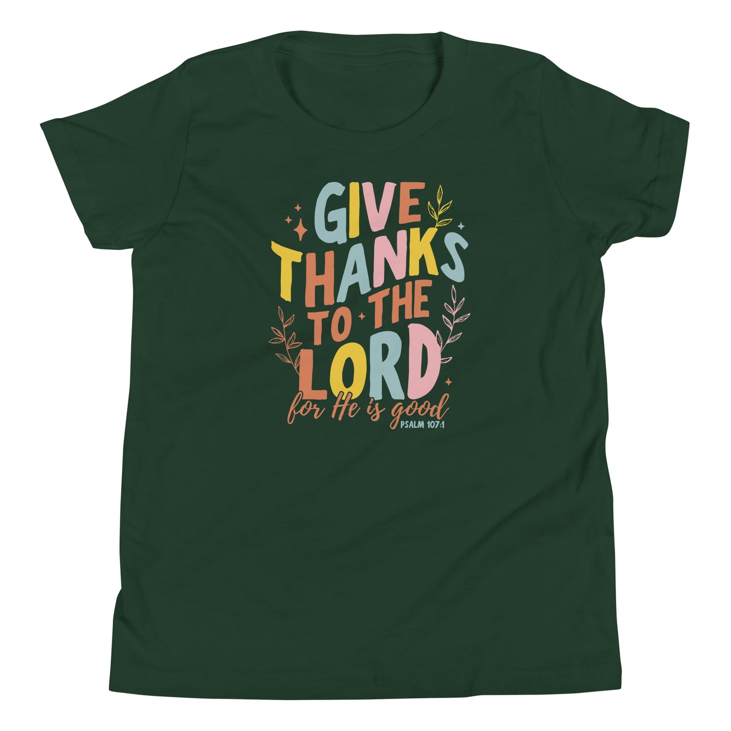 Give Thanks to the Lord (Color) Youth Short Sleeve T-Shirt